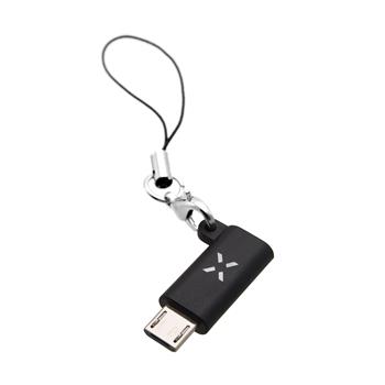 Redukce FIXED Link z USB-C na microUSB, čierna
