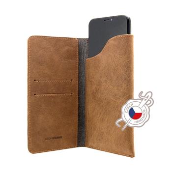 Kožené puzdro FIXED Pocket Book pre Apple iPhone X/XS/11 Pro, hnedé