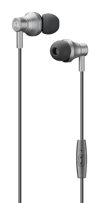 In-ear headphones Cellularline IRON with metal construction, AQL® certification, 3.5 mm jack, gray