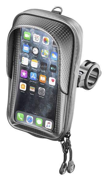 Univerzální voděodolné pouzdro na mobilní telefony Interphone Master, úchyt na řídítka, max. 5,8", černé