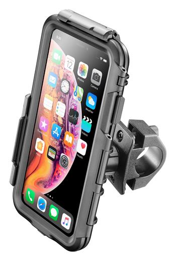 Voděodolné puzdro Interphone pre Apple iPhone XS Max, úchyt na riadidlá, čierne