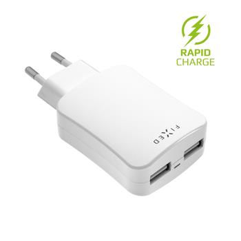 FIXED Dual USB Travel Charger 24W, white