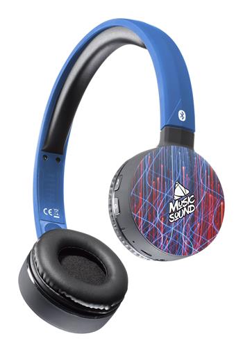 Bluetooth headphones MUSIC SOUND with head bridge and microphone, model 5