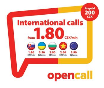Pepaid prepaid SIM card with credit 200 # I6KC #, calls to all networks in the Czech Republic 1.80 # I6KC #/min without
