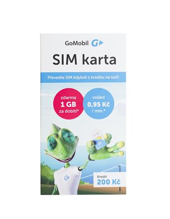 GoMobil prepaid SIM card with credit 200 # I6KC #