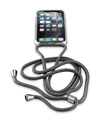 Transparente Rückseite Cellularline Neck-Case mit schwarzem Kordelzug für Apple iPhone 11 Pro