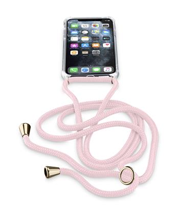 Transparente Rückseite Cellularline Neck-Case mit rosa Kordelzug für Apple iPhone 11 Pro