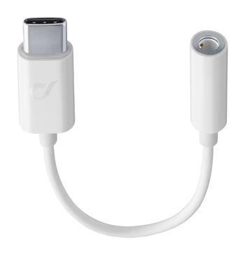 Cellularline Music Enabler-Adapter vom USB-C-Anschluss zur 3,5-mm-Buchse, weiß