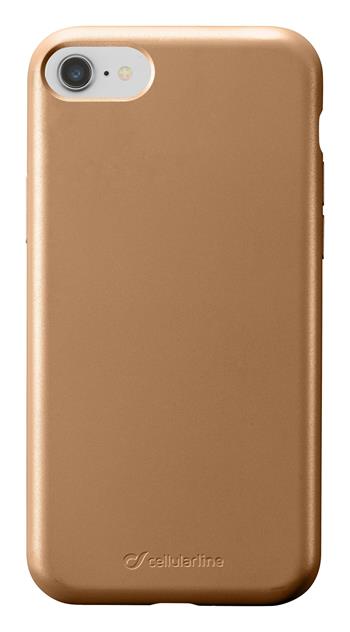 krotektive Silikonhülle Cellularline Sensation Metallic für Apple iPhone 6/7/8/SE (2020), Gold