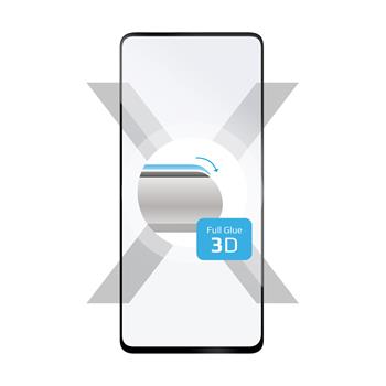 krotektives gehärtetes Glas FIXED 3D Full-Cover für Samsung Galaxy A51, mit Vollbildkleber, schwarz