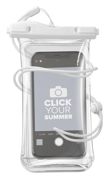 Waterproof universal case for Cellularline Voyager mobile phones, white