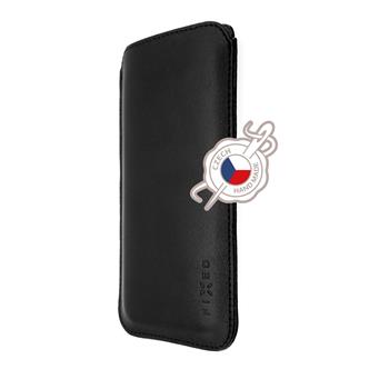 Tenké puzdro FIXED Slim vyrobené z pravej kože pre Apple iPhone 12 mini/13 mini, čierne