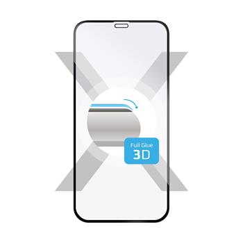 Ochranné tvrdené sklo FIXED 3D Full-Cover pre Apple iPhone 12 mini, s lepením cez celý displej, čierne