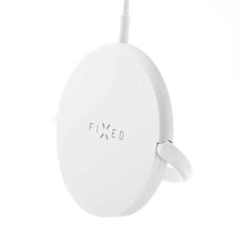 Stolová nabíjačka FIXED MagPad s podporou uchytenia MagSafe, 15W, biela