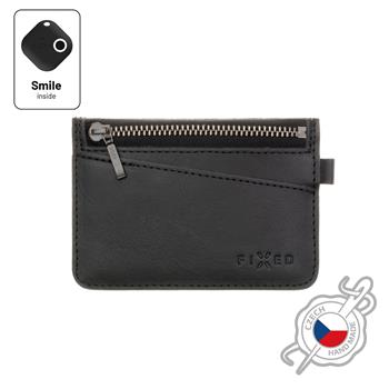 Kožená peňaženka FIXED Smile Coins so smart trackerom FIXED Smile PRO, čierna