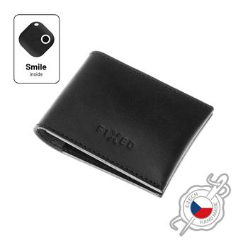 Kožená peňaženka FIXED Smile Wallet sa smart trackerom FIXED Smile PRO, čierna