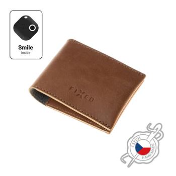 Kožená peňaženka FIXED Smile Wallet so smart trackerom FIXED Smile PRO, hnedá
