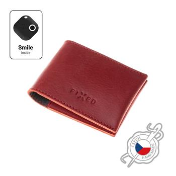 Kožená peňaženka FIXED Smile Wallet so smart trackerom FIXED Smile PRO, červená