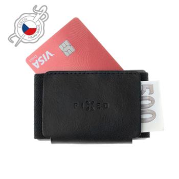 Kožená peňaženka FIXED Tiny Wallet z pravej hovädzej kože, čierna