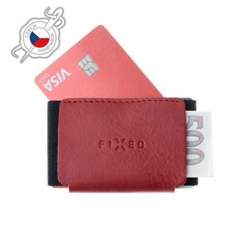 Kožená peňaženka FIXED Tiny Wallet z pravej hovädzej kože, červená