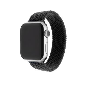 Elastický nylonový řemínek FIXED Nylon Strap pro Apple Watch 38/40/41mm, velikost S, černý