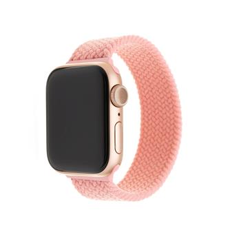 Elastický nylonový řemínek FIXED Nylon Strap pro Apple Watch 38/40/41mm, velikost S, růžový