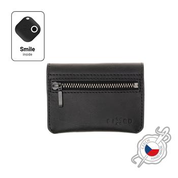 Kožená peňaženka FIXED Smile Tripple sa smart trackerom FIXED Smile PRO, čierna