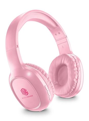 Bluetooth slúchadlá MUSIC SOUND s hlavovým mostom a mikrofónom, ružové