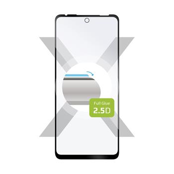 Ochranné tvrdené sklo FIXED Full-Cover pre Motorola Moto G60, lepenie cez celý displej, čierne