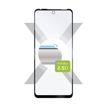 Ochranné tvrdené sklo FIXED Full-Cover pre Motorola Moto G40, lepenie cez celý displej, čierne