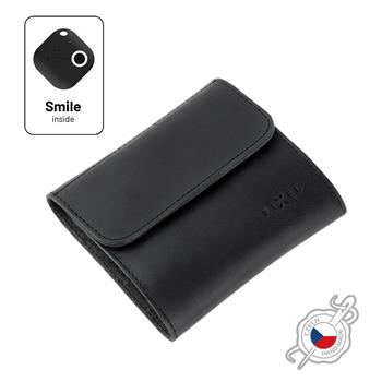 Kožená peňaženka FIXED Smile Classic Wallet sa smart trackerom FIXED Smile PRO, čierna