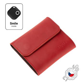 Kožená peňaženka FIXED Smile Classic Wallet so smart trackerom FIXED Smile PRO, červená