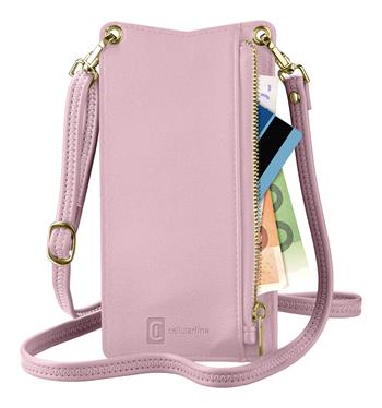 Puzdro na krk Cellularline Mini Bag pre mobilné telefóny, ružový