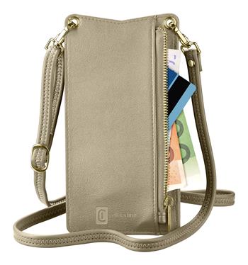 Pouzdro na krk CellularLine Mini Bag pre mobilné telefóny, bronzový