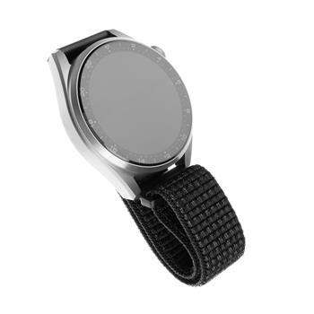 Nylonový řemínek FIXED Nylon Strap s Quick Release 22mm pro smartwatch, reflexně černý
