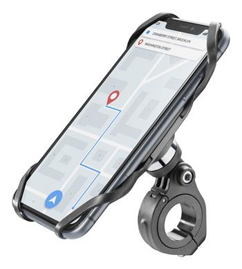 Univerzální držiak CellularLine Bike Holder PRO pre mobilné telefóny k upevneniu na riadidlá, čierny, rozbalené