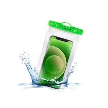 Waterproof floating case for FIXED Float mobile phone with quality locking system and IPX8 certification, lime, unpacked