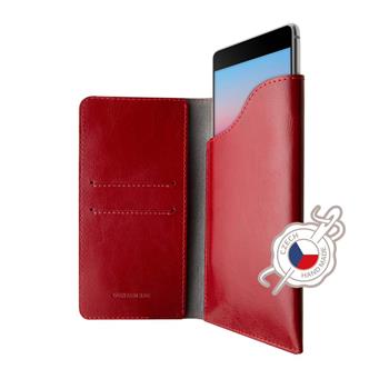 Kožené puzdro FIXED Pocket Book pre Apple iPhone 6/6S/7/8/SE (2020), červené, rozbalené