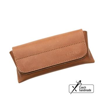 FIXED glasses case Case for Glasses with pocket for smart tracker, brown