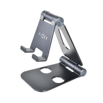Hliníkový stojan FIXED Frame Phone na stôl pre mobilné telefóny, space gray
