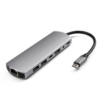 luminium FIXED HUB 7IN1 mit USB-C Schnittstelle für Notebooks und Tablets, unverpackt