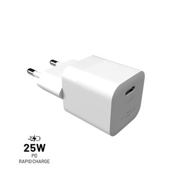 FIXED Mini USB-C Travel Charger 25W, white