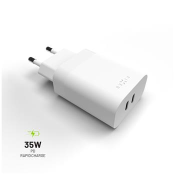 FIXED Dual USB-C Travel Charger 35W, weiß