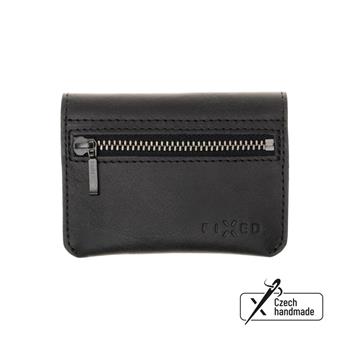 Kožená peněženka FIXED Tripple Wallet z pravé hovězí kůže, černá