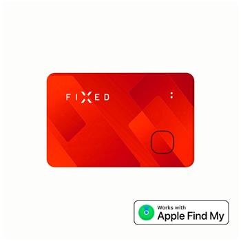 Smart tracker FIXED Tag Card s podporou Find My, bezdrôtové nabíjanie, oranžový