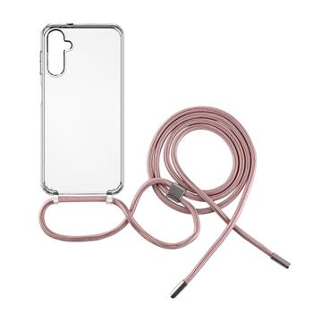 Púzdro FIXED Pure Neck s ružovou šnúrkou na krk pre Samsung Galaxy A14/A14 5G