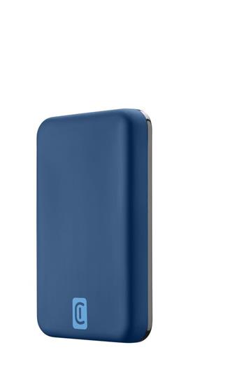 Cellularline MAG 5000 power bank with wireless charging and MagSafe support, 5000 mAh, blue