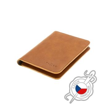 Kožená peňaženka FIXED Passport, veľkosť cestovného pasu, hnedá