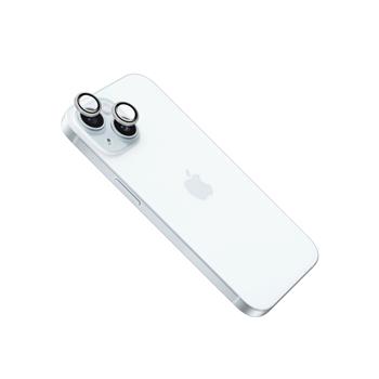 Ochranné sklá šošoviek fotoaparátov FIXED Camera Glass pre Apple iPhone 15/15 Plus, strieborné