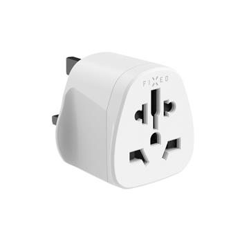 Adaptér FIXED UK Adapter pro zapojení UK, US, AUS nabíječek do UK zásuvek, bílý